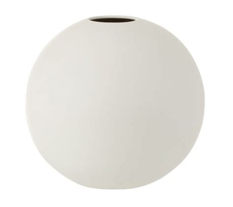 Vase Design boule Céramique 25cm Blanc Mat Vase BUT