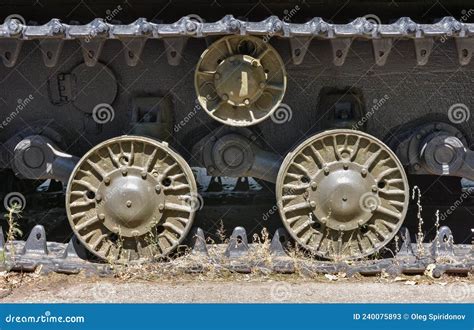 Tank Rollers Closeup, Tank Tracks Closeup Stock Image - Image of ...