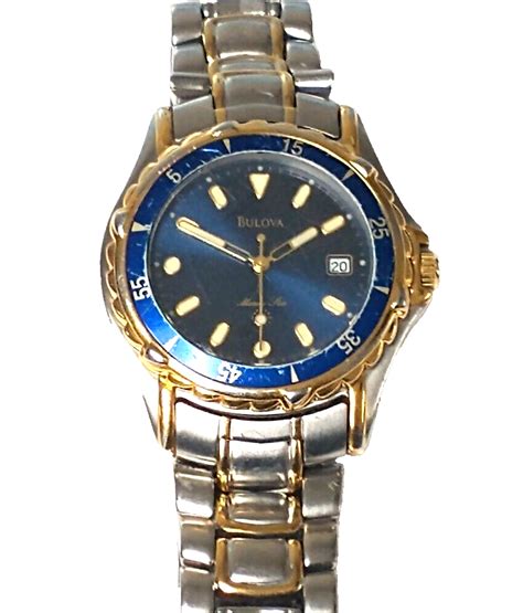 Bulova Marine Star 98B384 Blue Dial Two Tone Stainless Steel Mens Watch