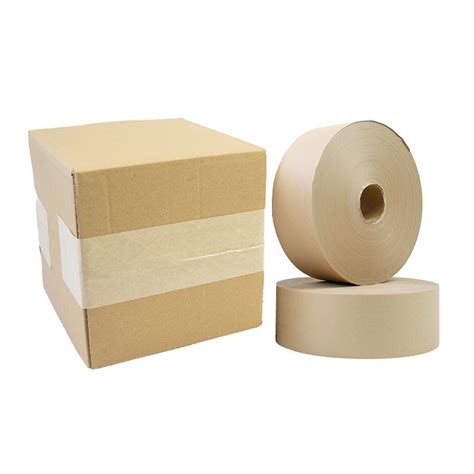 Yjnpack OEM ODM Brown Wet Water Activated Gummed Kraft Paper Kraft Tape