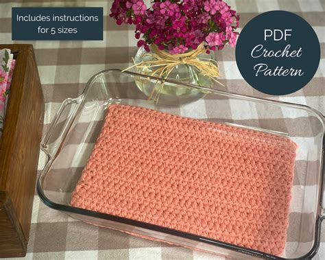 CROCHET PATTERN Casserole Dish Hot Pad Set Crochet Pattern Rectangle Hot Pad Set Crochet