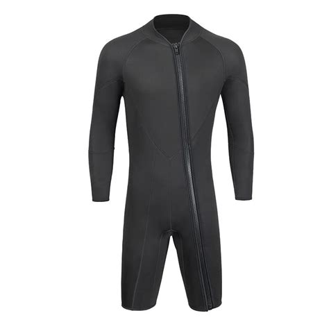 3mm Neoprene Wetsuit Men Short Sleeve Oblique Zipper Diving Suit