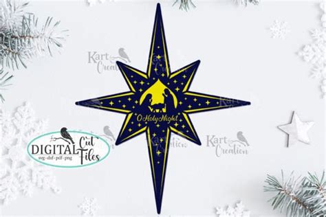 Nativity Christmas Star Svg Laser Cricut Graphic By Cornelia · Creative