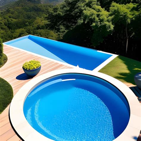 Una Piscina Con Deck De Madera Y Un Deck De Madera Con Deck De Madera Y