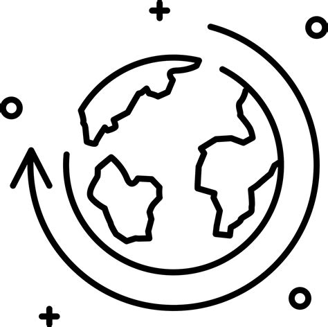 Globe Earth Vector Icon On Transparent Background Outline Globe Earth