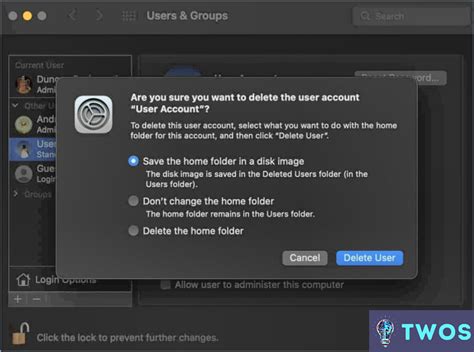Qué pasa si elimino una cuenta de usuario en Mac Twos es 2024