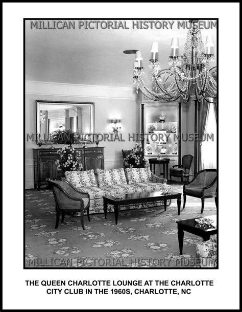 The Queen Charlotte Lounge at The Charlotte City Club 1960s, Charlotte ...