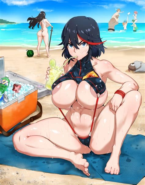 Kill La Kill Ryuko Matoi Ecchi Hentai Sexy Animegirl Underboob Beach