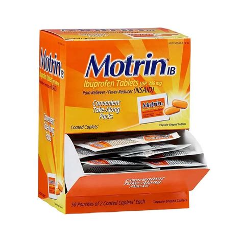 motrin motrin pain relief tablet    boxwrapped packets