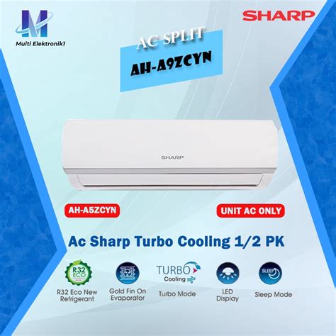 Jual Ac Sharp Pk Ah A Zcy Turbo Cool Unit Only Paket Pasang