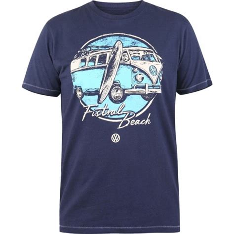 Duke Mens Big Size Winterton Vw Camper Van Print Cotton Crew Neck T