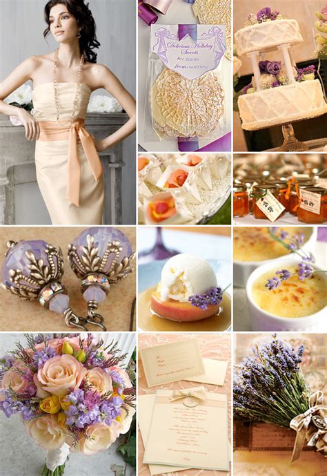 Peach And Lavender Weddings Color Board