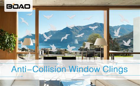 Boao 40 Pieces Large Size Anti Collision Window Clings Bird