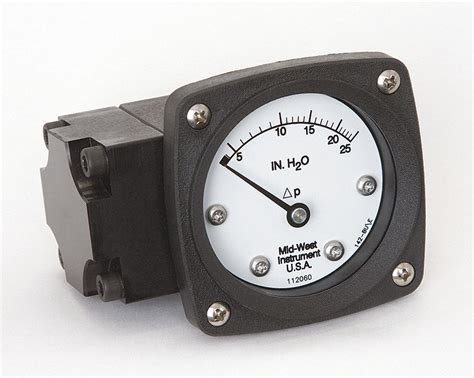 Midwest Instrument To In Wc Back Differential Pressure Gauge