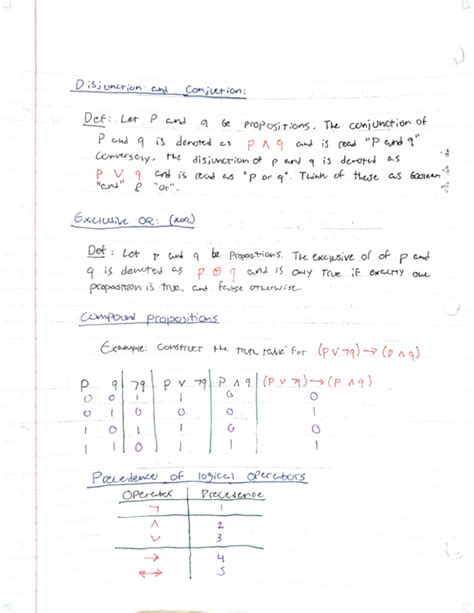 Jan 13 Disjunction Conjunction Xor Compound Propositions Logical