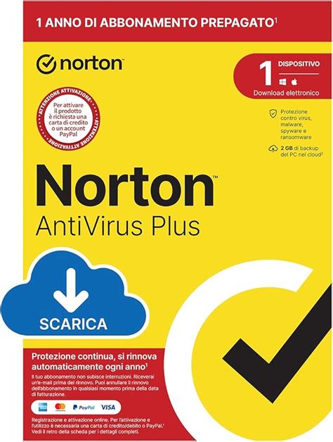 Norton Antivirus Plus Dispositivo Licenza Di Anno Con