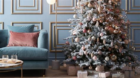 A Decorated Christmas Tree In A Living Room