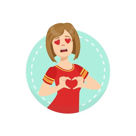 Premium Vector Hearts Before Eyes Emotion Body Language Illustration