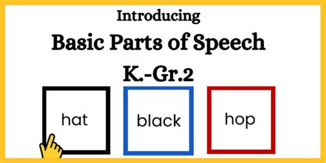 Basic Parts Of Speech For Sentence Structure Kindergarten And Grade 1 Part 1 Montessoripulse