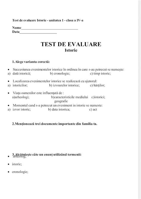 PDF Test De Evaluare Istorie 1 DOKUMEN TIPS