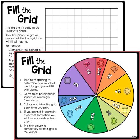 Fill The Grid Percentage Game Top Teacher