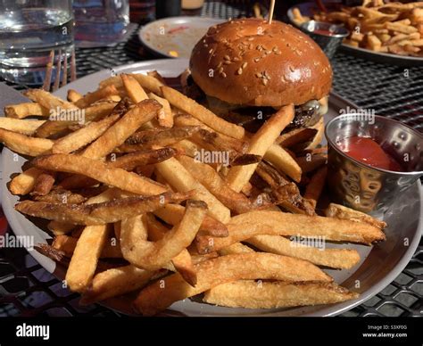 Burger & Fries Stock Photo - Alamy