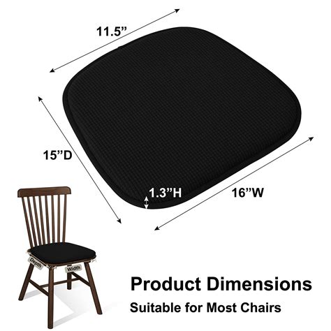 Shinnwa Velvet Kitchen Chair Cushions Non Slip Dining Seat Pads 15x16 Inch Set Of 4 Black