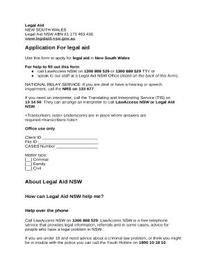 Legal Aid Nsw Abn Doc Template Pdffiller