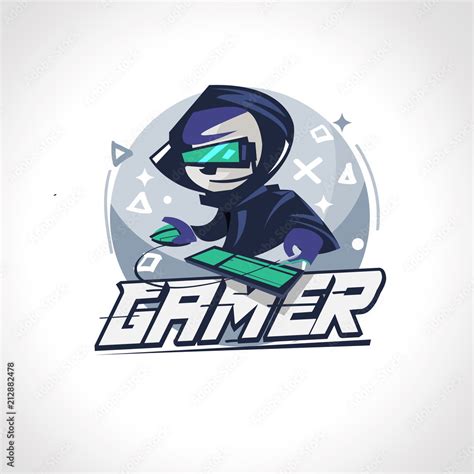 Gamer boy character design in actions. Gamer logo - vector Stock Vector ...