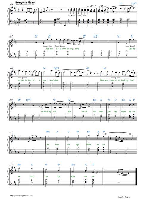 Free Thinking Out Loud Ed Sheeran Sheet Music Preview Piano Sheet