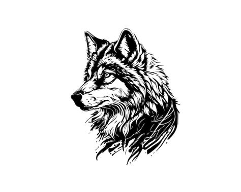 Premium Vector Sketch Hand Drawn Single Line Art Wolf