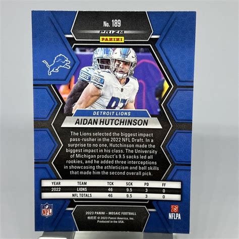 Aidan Hutchinson Panini Mosaic Silver Prizm Detroit