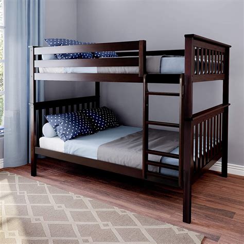 Max Lily Espresso Full Over Full Bunk Bed Solid Wood