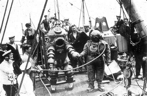 Divers Prepare to Explore the Wreck of the RMS Lusitania, 1935 ...