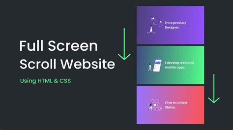 How To Make Full Screen Scrolling Website Using Html And Css Youtube