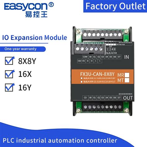 Easycon Fx3u Can Module Plc Dedicated 8 In 8 Out 16 In 16 Out Io Digital Expansion Module Can No