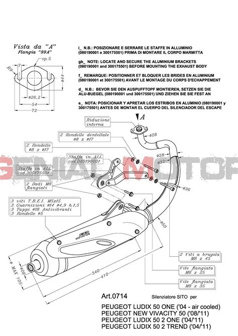 Complete Exhaust System Leovince Sito Steel Peugeot New Vivacity