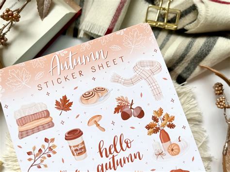 Sticker Sheet Herbst Herbstliche Aufkleber Für Bullet Etsy De