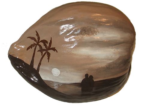 Custom artwork paintings on coconuts