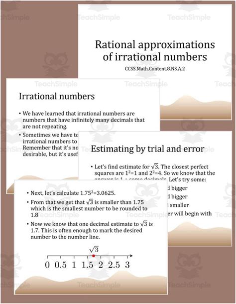 Rational Approximations Of Irrational Numbers 8 Ns A 2 By Teach Simple