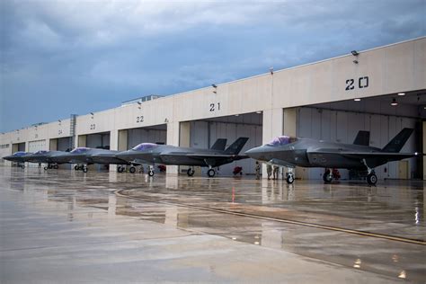 F-35As taxi out at Amendola Air Base, Italy during exercise Falcon ...