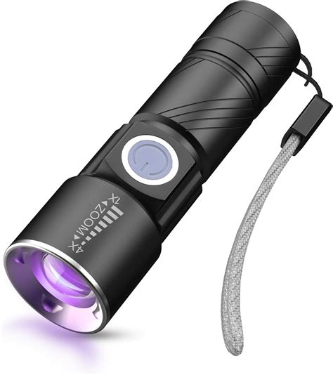 COSOOS Linterna De Luz Negra Recargable Por USB Linterna UV De 395 Nm