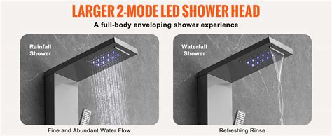 Vevor Shower Panel System 6 Shower Modes Led And Screen