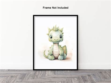 Plush Dragon Poster Cute Baby Dragon Print Dragon Art Plushie Art Gift ...