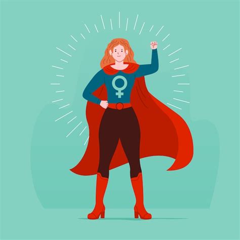 Free Vector Flat Womens Day Superwoman Illustration