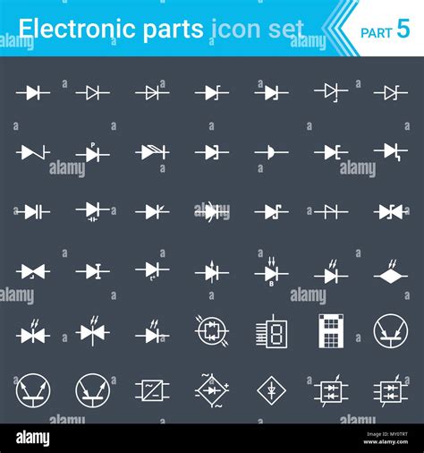 Eléctricos Y Electrónicos De Iconos Símbolos Del Diagrama Eléctrico Diodos Y Puente