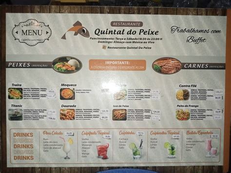 Menu Em Restaurante Quintal Do Peixe Ipatinga