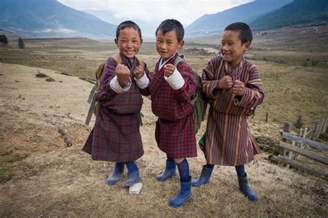 People Bhutanese Boys Three Kids Laughing John Greengo John Greengo