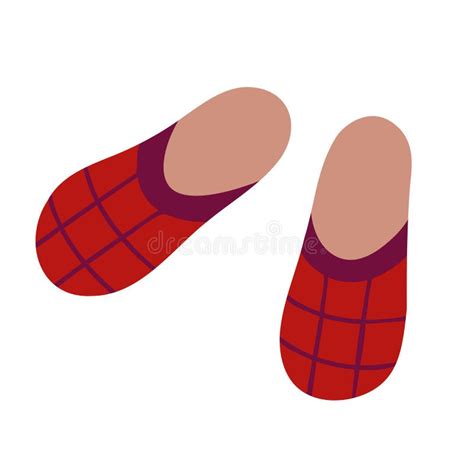 Red Slippers Home Slippers Stock Vector Illustration Of Female Shoe