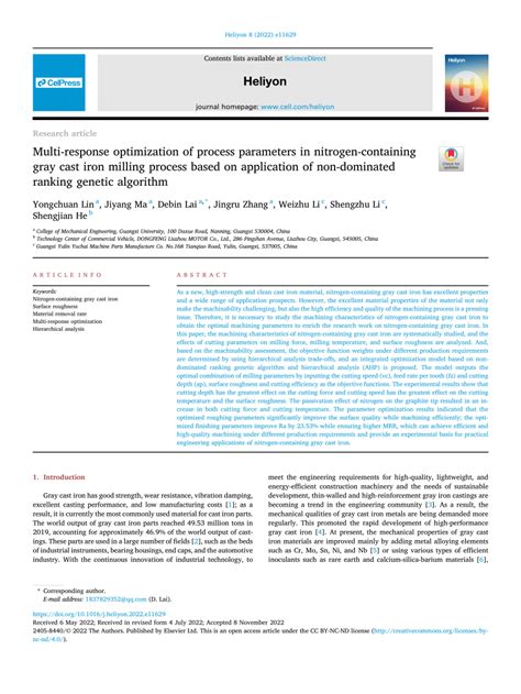 Pdf Multi Response Optimization Of Process Parameters In Nitrogen